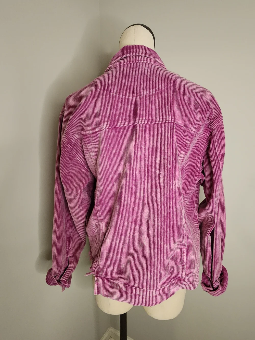 Boho POL Plum Berry Mineral Washed Corduroy Jacket Size Small - Picture 5 of 8